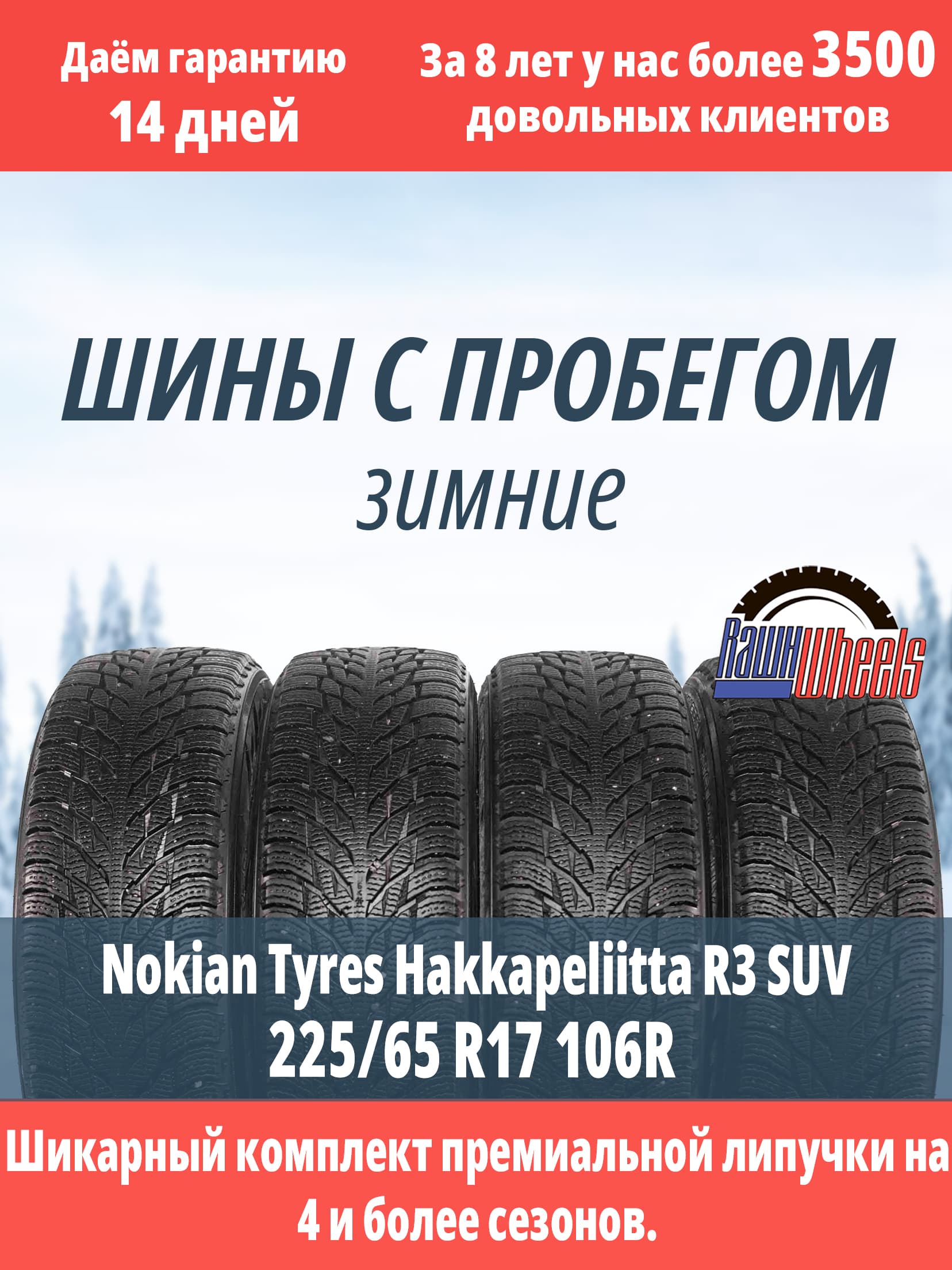 Nokian Hakkapeliitta R3 SUV 225/65 R17 106R